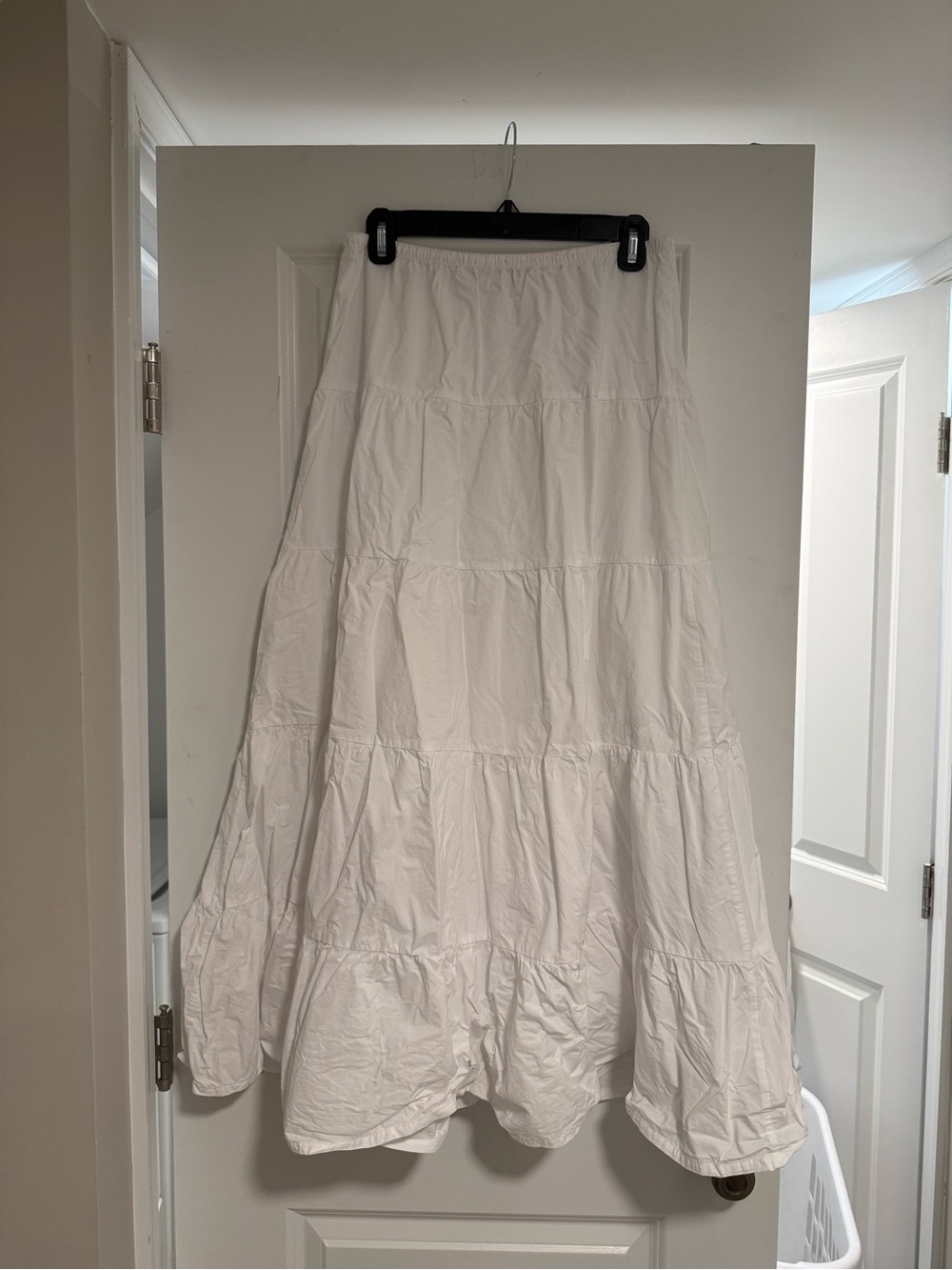 Zara Tiered Maxi Skirt in Oyster White
